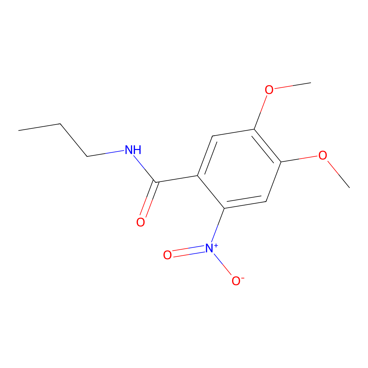 4,5-dimethoxy-2-nitro-N-propylbenzamide molecular structure, CAS 349399-64-0