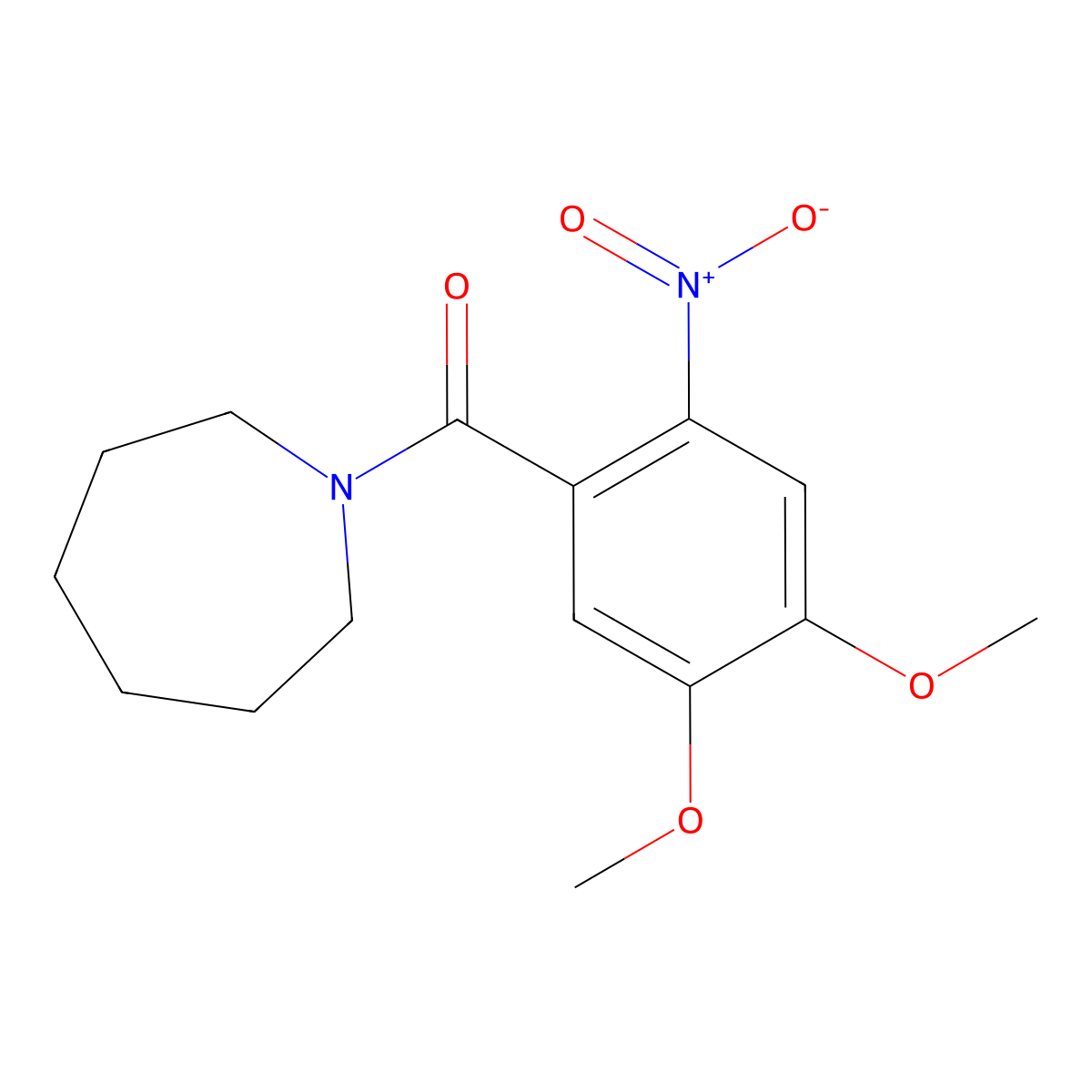 Azepan-1-yl-(4,5-dimethoxy-2-nitrophenyl)methanone molecular structure, CAS 349399-66-2