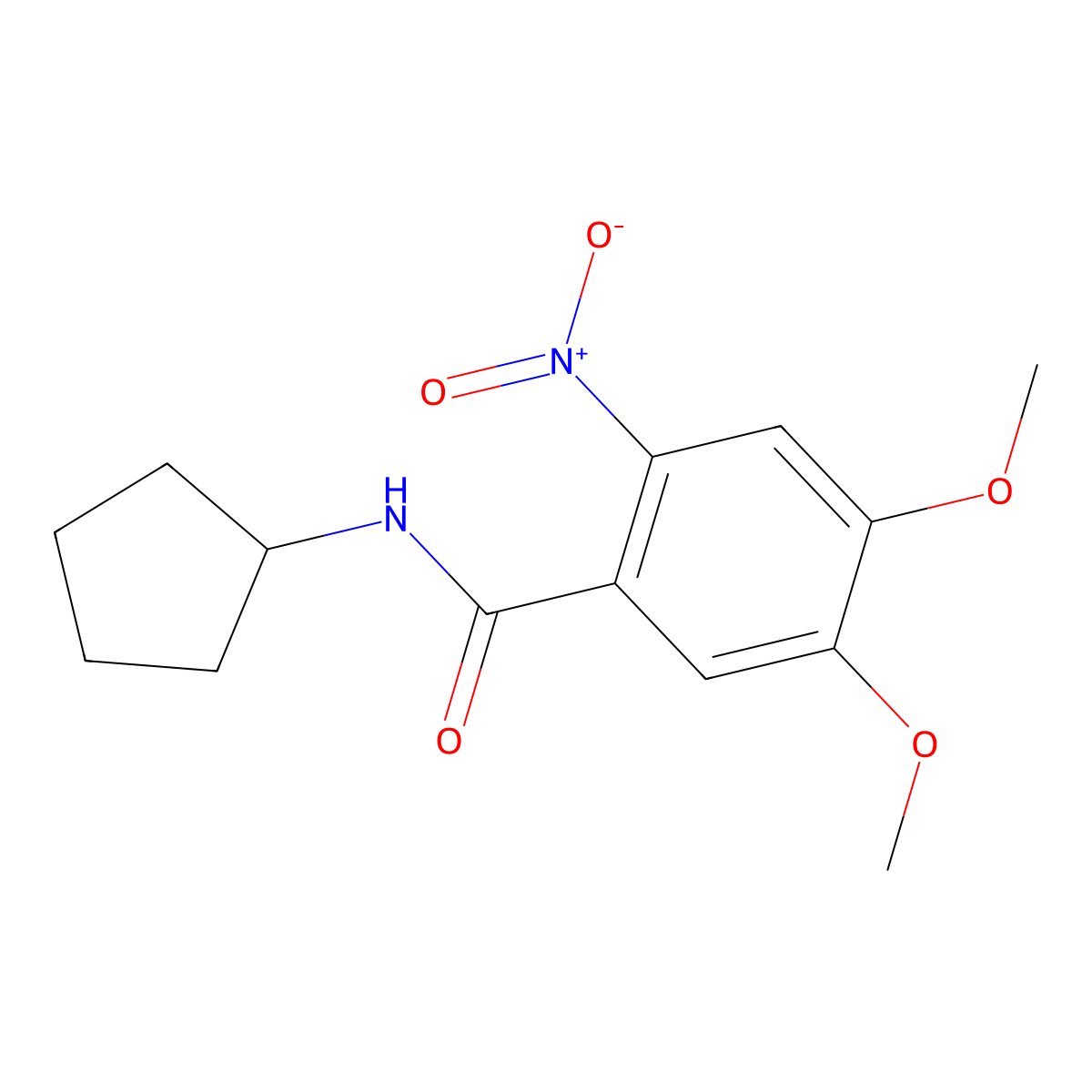 N-cyclopentyl-4,5-dimethoxy-2-nitrobenzamide molecular structure, CAS 349399-70-8