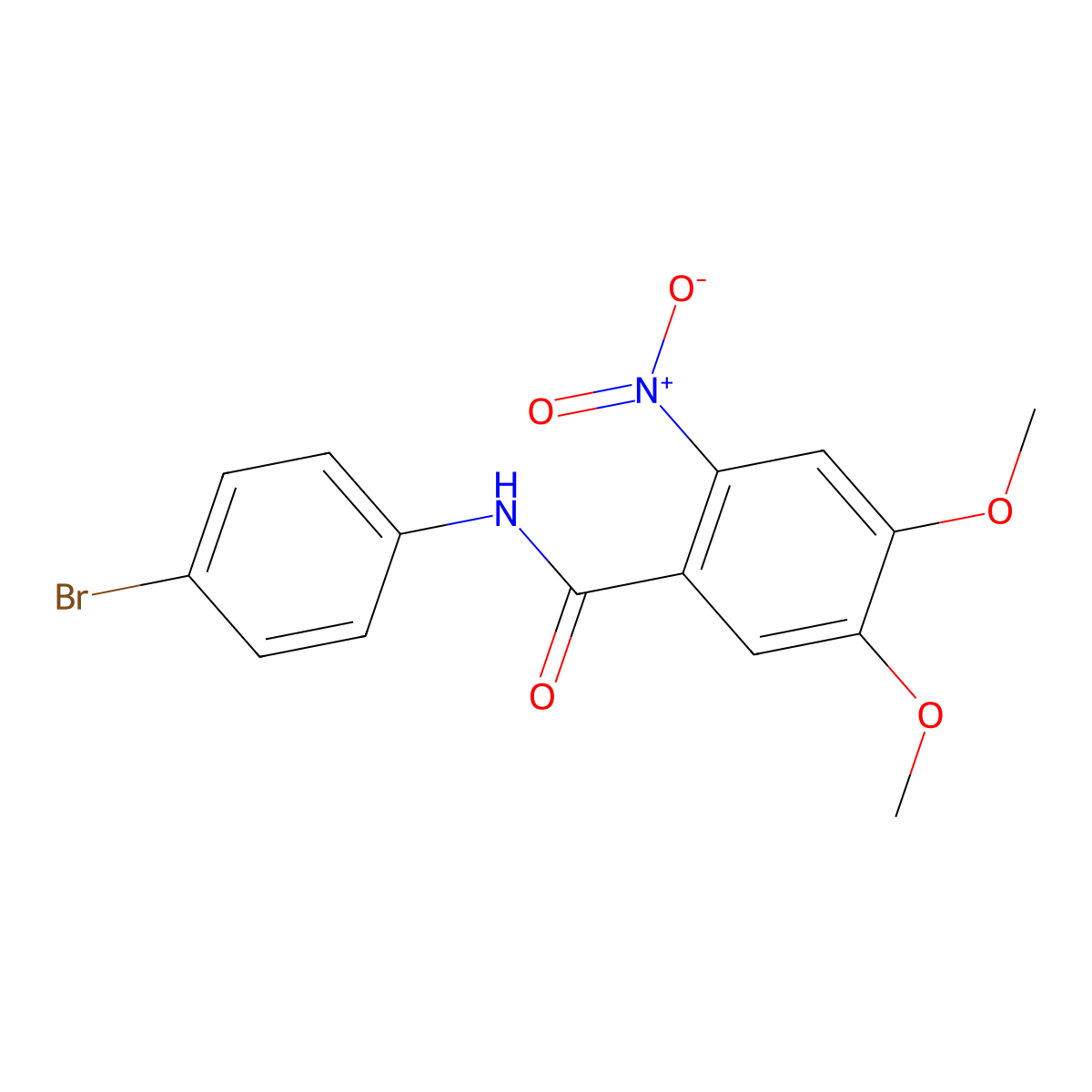 N-(4-bromophenyl)-4,5-dimethoxy-2-nitrobenzamide molecular structure, CAS 349399-71-9