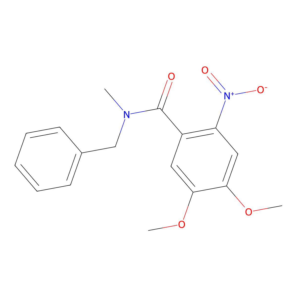 N-benzyl-4,5-dimethoxy-N-methyl-2-nitrobenzamide molecular structure, CAS 349399-73-1