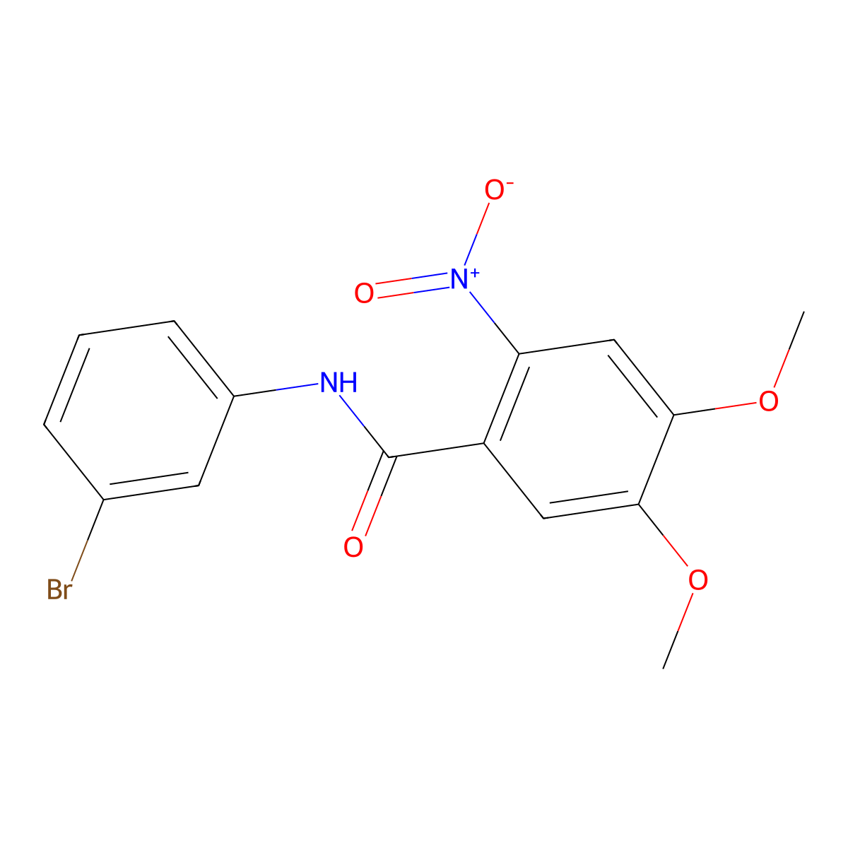 N-(3-bromophenyl)-4,5-dimethoxy-2-nitrobenzamide molecular structure, CAS 349399-77-5