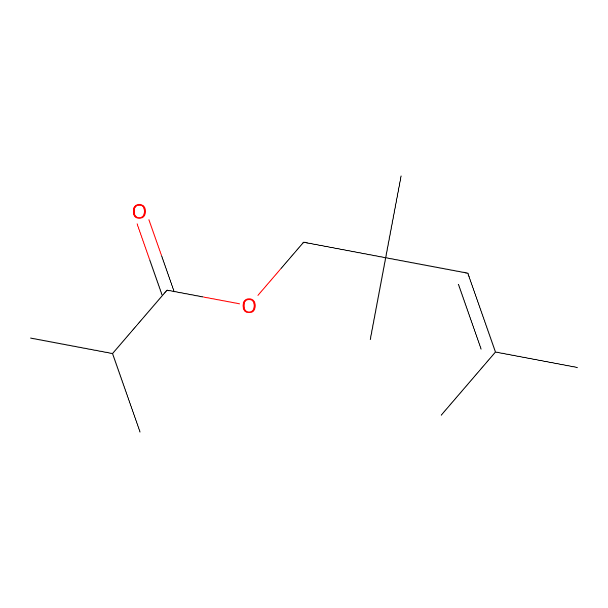 2,2,4-Trimethyl-3-penten-1-yl 2-methylpropanoate molecular structure, CAS 3494-69-7