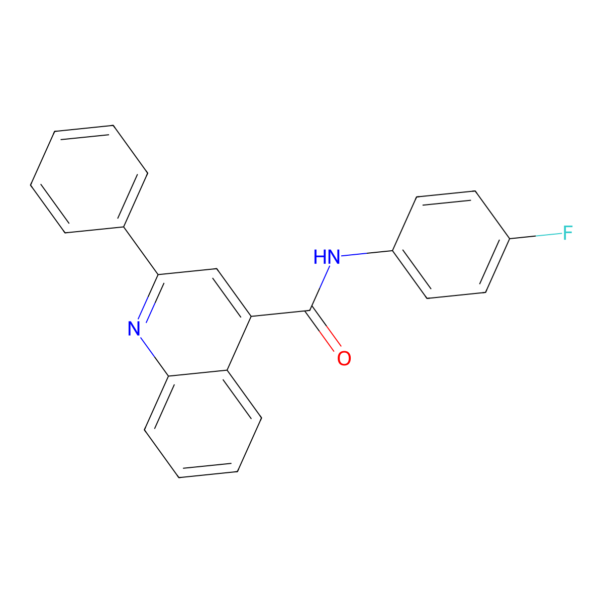 N-(4-fluorophenyl)-2-phenylquinoline-4-carboxamide molecular structure, CAS 349400-18-6