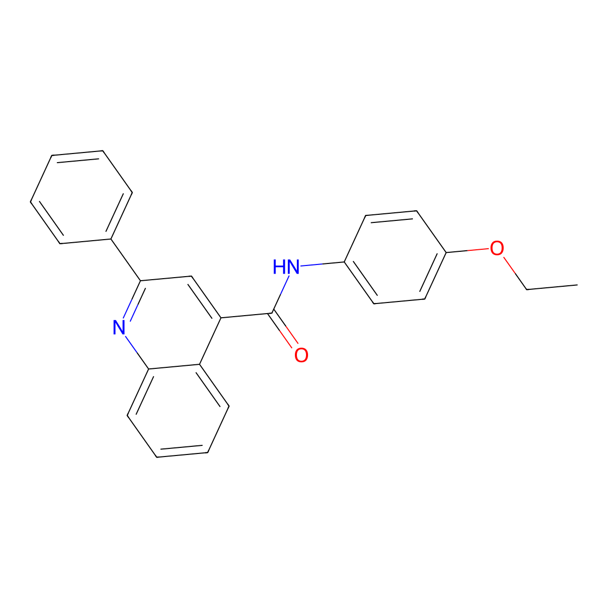 N-(4-ethoxyphenyl)-2-phenylquinoline-4-carboxamide molecular structure, CAS 349400-22-2