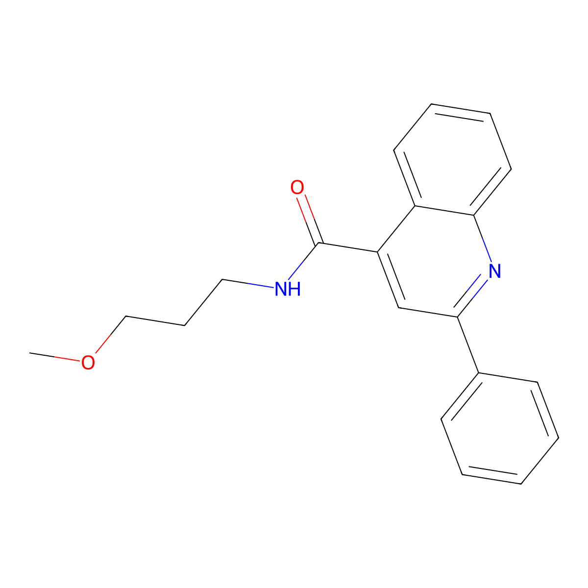 N-(3-methoxypropyl)-2-phenylquinoline-4-carboxamide molecular structure, CAS 349400-25-5