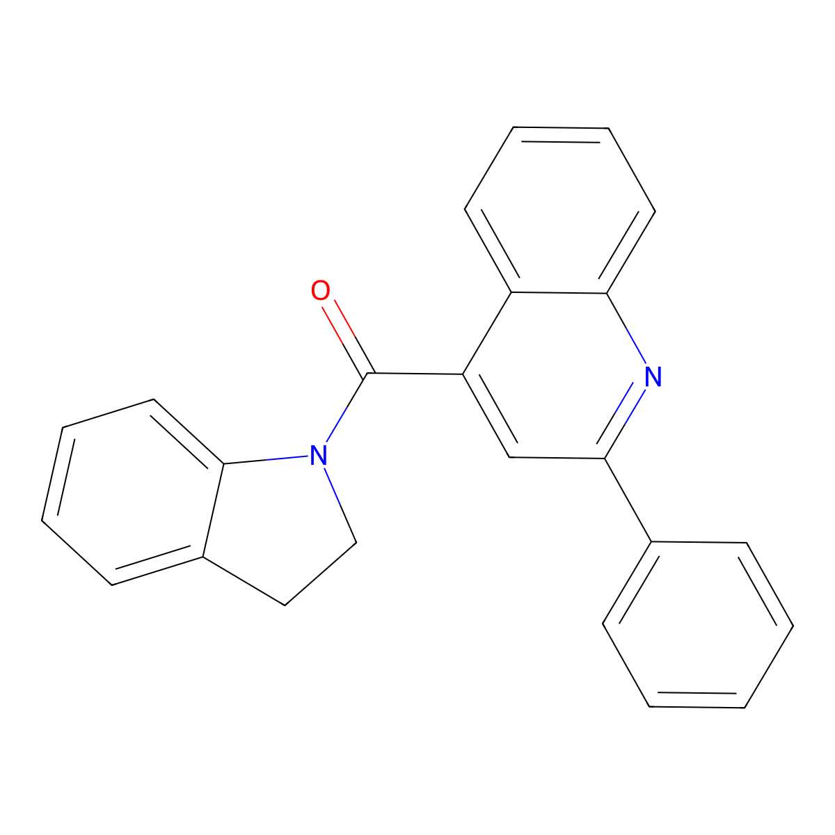 (2,3-Dihydroindol-1-yl)-(2-phenylquinolin-4-yl)methanone molecular structure, CAS 349400-33-5