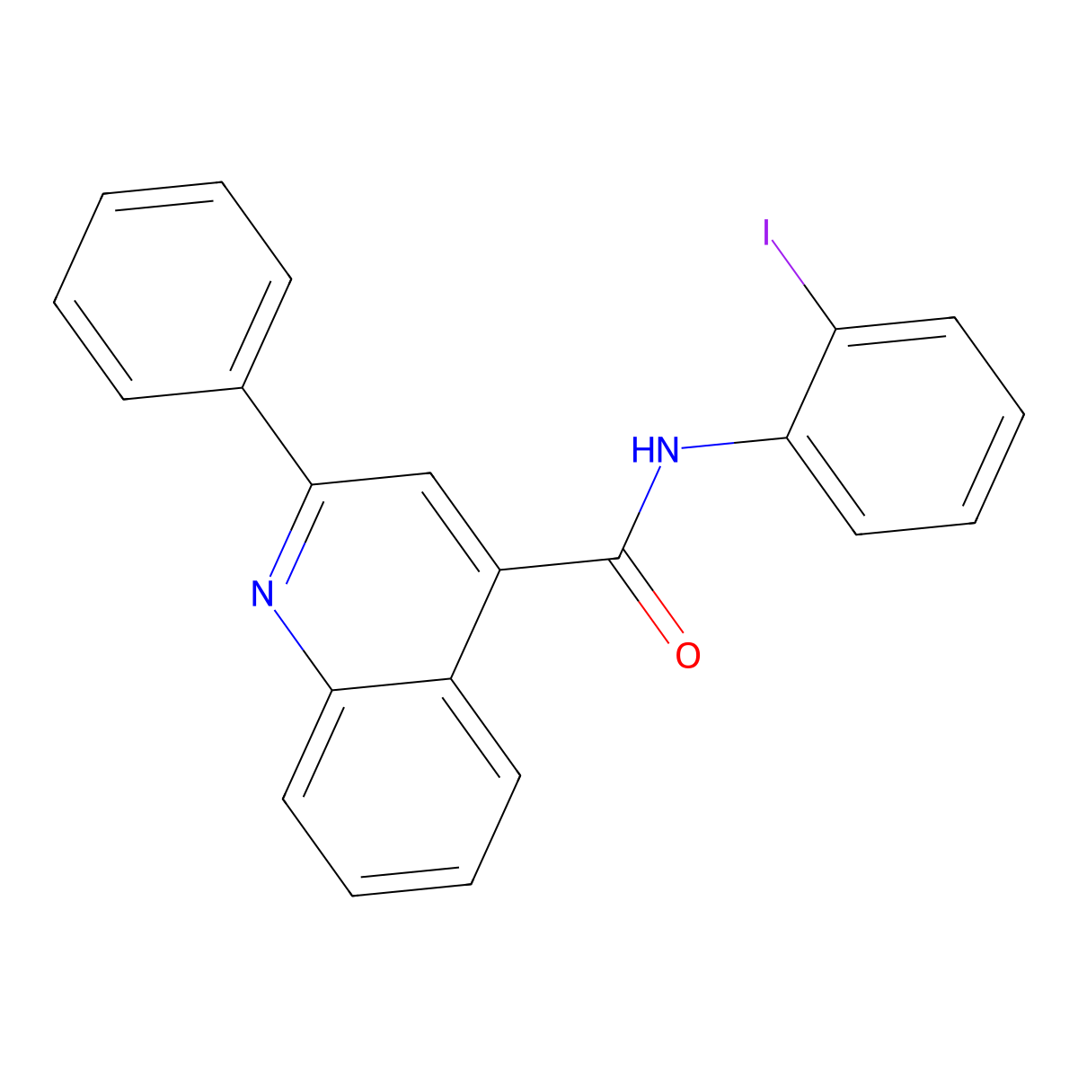 N-(2-iodophenyl)-2-phenylquinoline-4-carboxamide molecular structure, CAS 349400-35-7