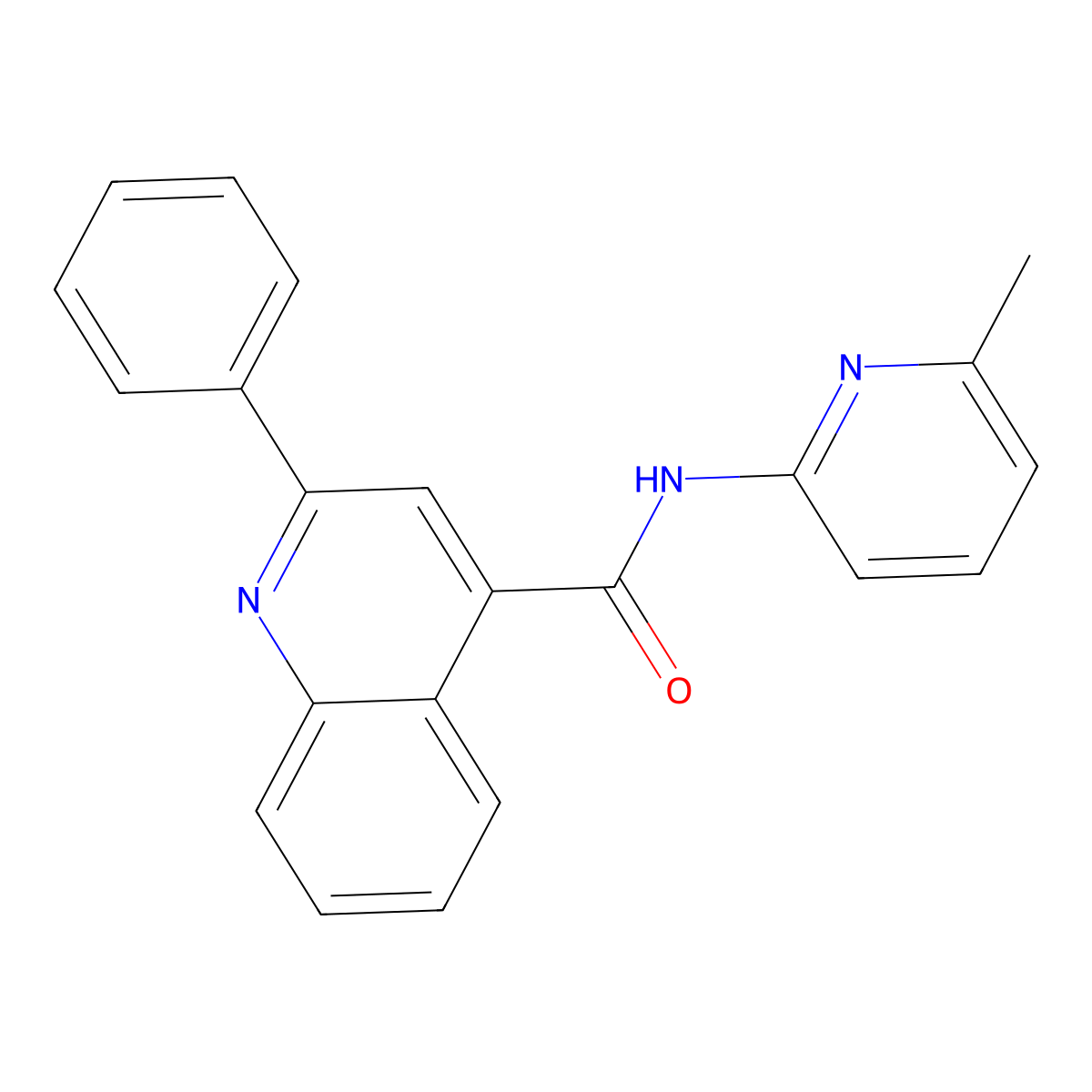 N-(6-methylpyridin-2-yl)-2-phenylquinoline-4-carboxamide molecular structure, CAS 349400-39-1