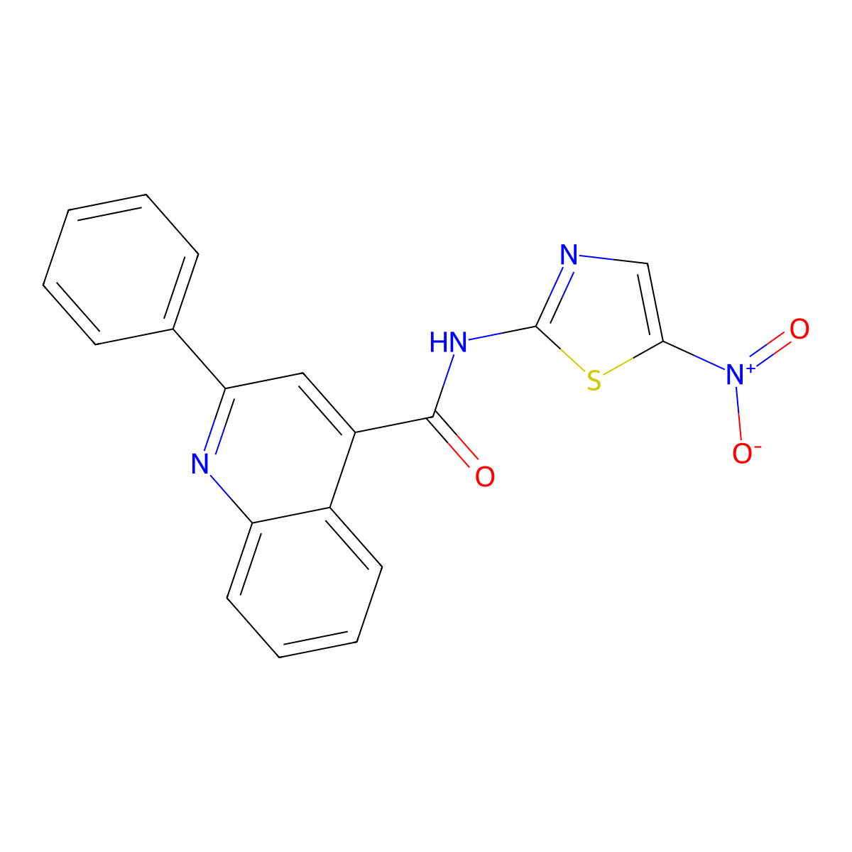 N-(5-Nitro-2-thiazolyl)-2-phenylquinoline-4-carboxamide molecular structure, CAS 349400-40-4