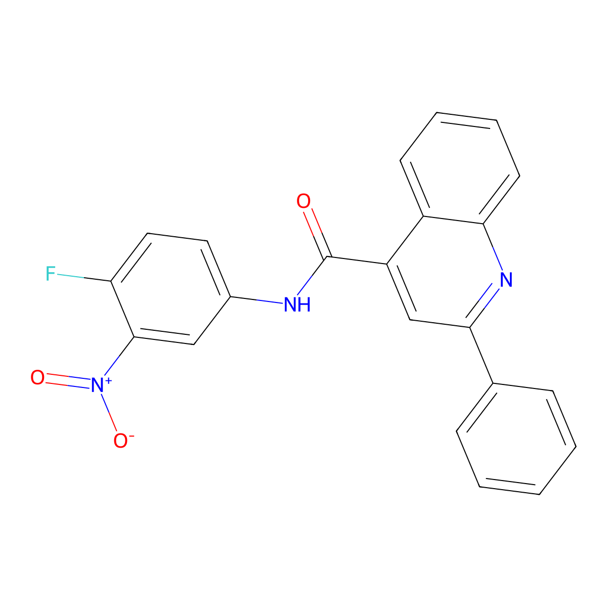 N-(4-fluoro-3-nitrophenyl)-2-phenylquinoline-4-carboxamide molecular structure, CAS 349400-43-7