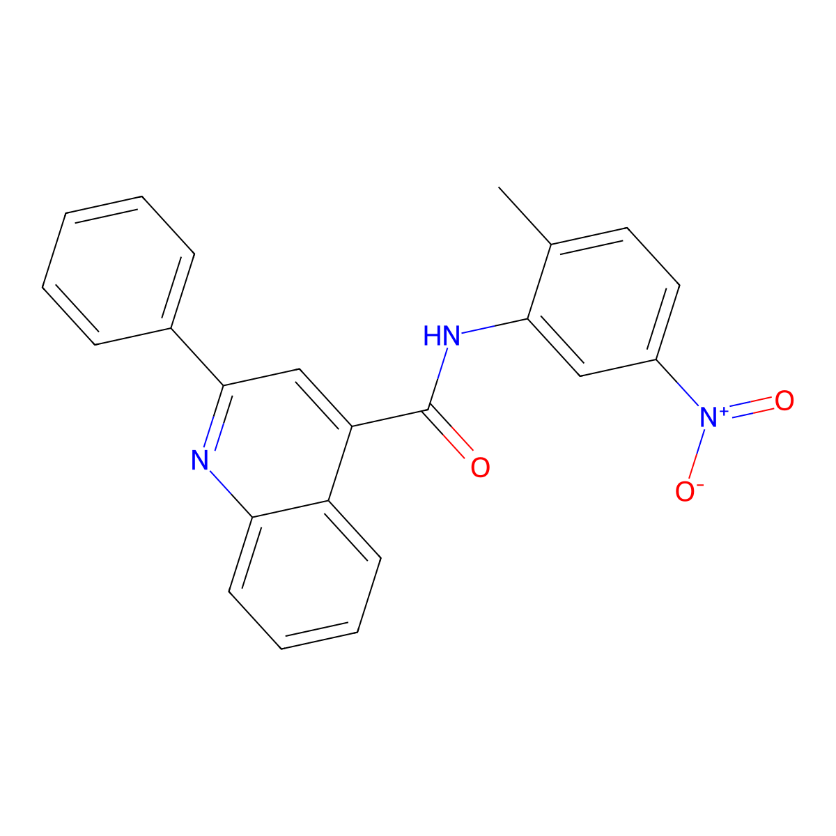 N-(2-methyl-5-nitrophenyl)-2-phenylquinoline-4-carboxamide molecular structure, CAS 349400-45-9