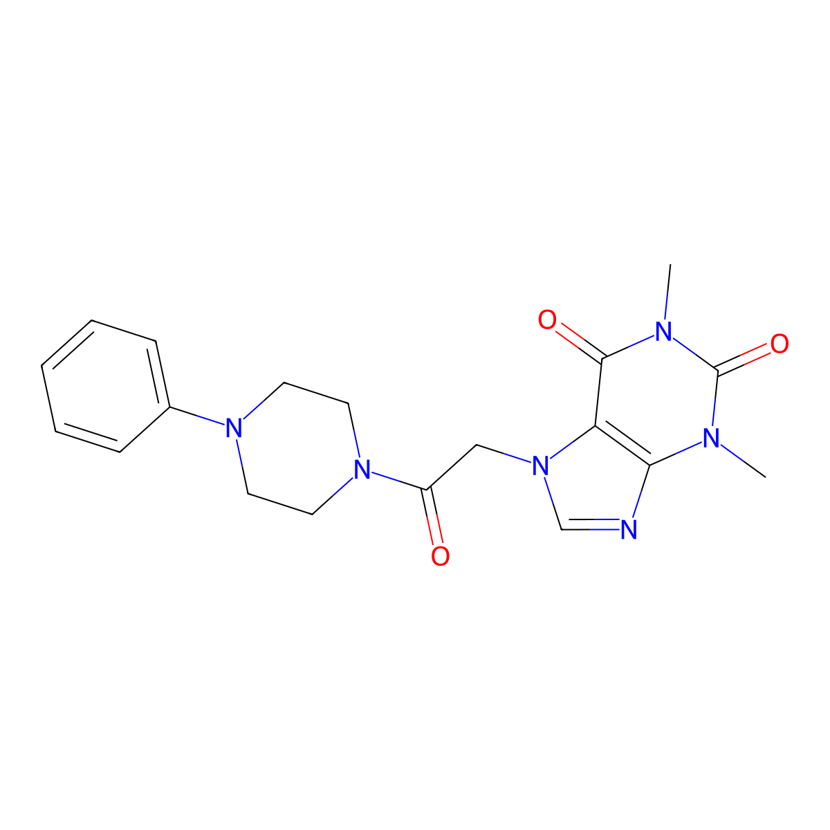 1,3-dimethyl-7-[2-oxo-2-(4-phenylpiperazin-1-yl)ethyl]-3,7-dihydro-1H-purine-2,6-dione molecular structure, CAS 349400-56-2