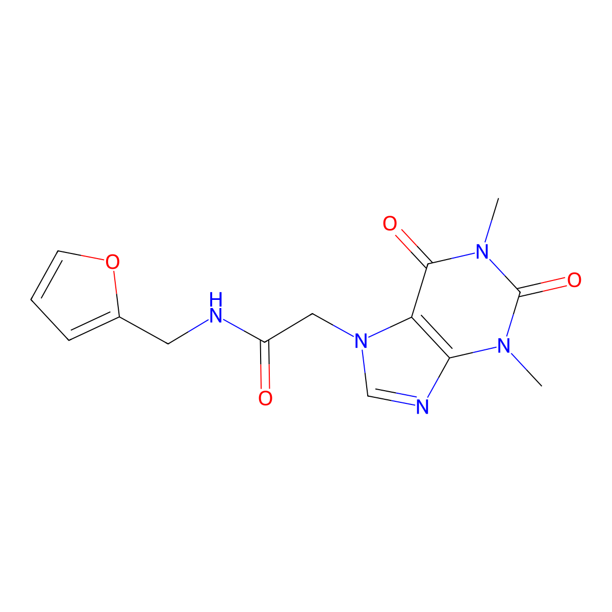 2-(1,3-dimethyl-2,6-dioxopurin-7-yl)-N-(furan-2-ylmethyl)acetamide molecular structure, CAS 349400-64-2