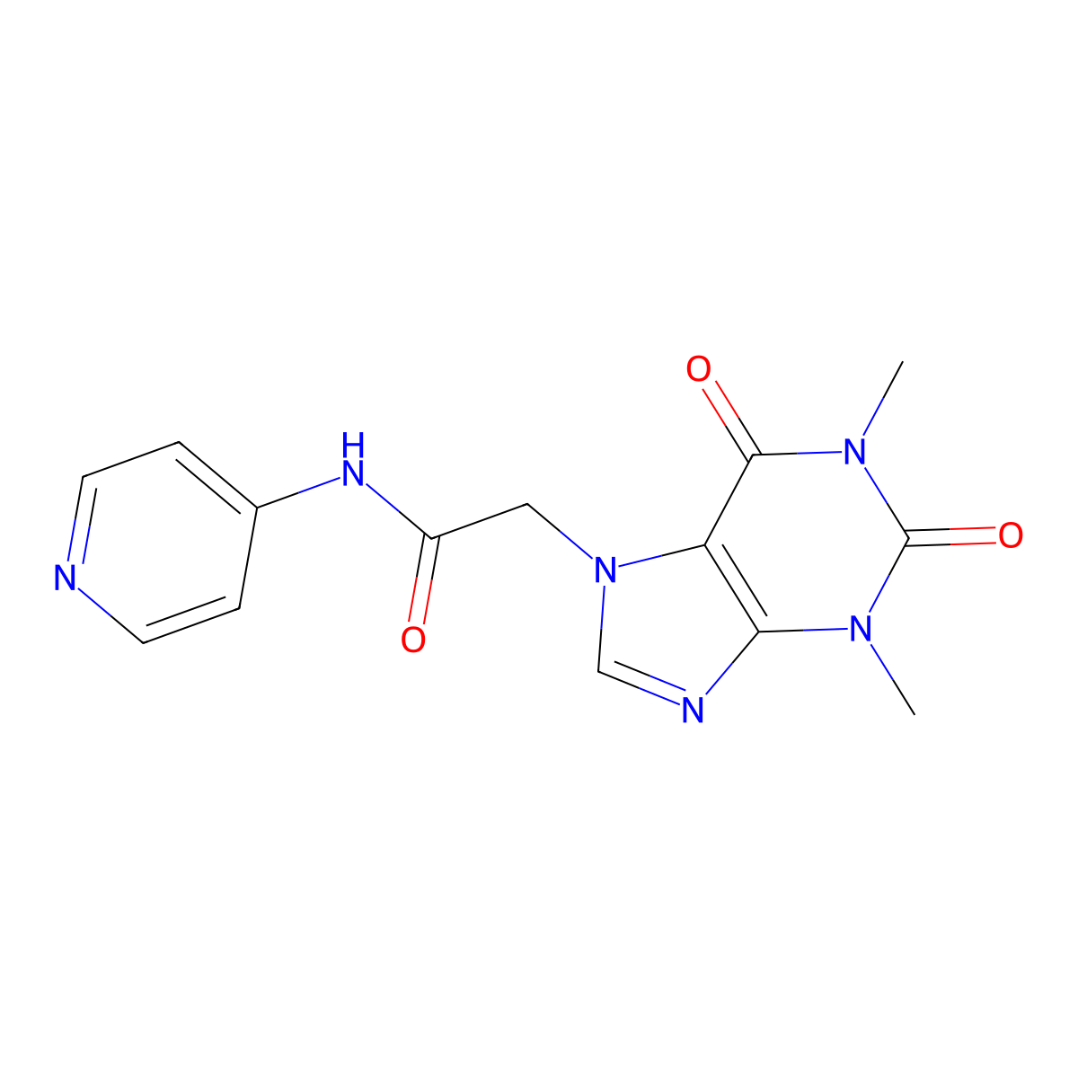 2-(1,3-dimethyl-2,6-dioxopurin-7-yl)-N-pyridin-4-ylacetamide molecular structure, CAS 349400-65-3