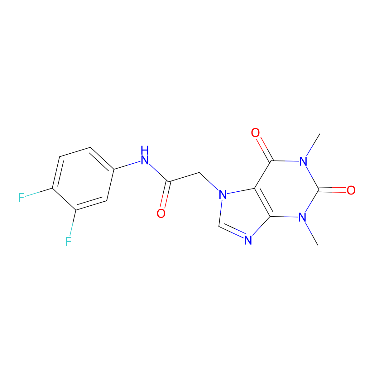 N-(3,4-difluorophenyl)-2-(1,3-dimethyl-2,6-dioxopurin-7-yl)acetamide molecular structure, CAS 349400-67-5