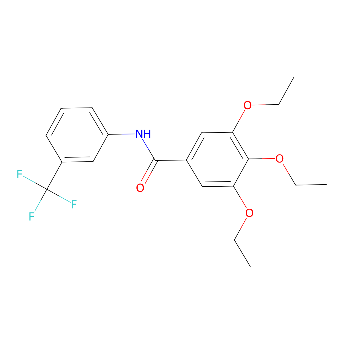 3,4,5-triethoxy-N-[3-(trifluoromethyl)phenyl]benzamide molecular structure, CAS 349400-72-2