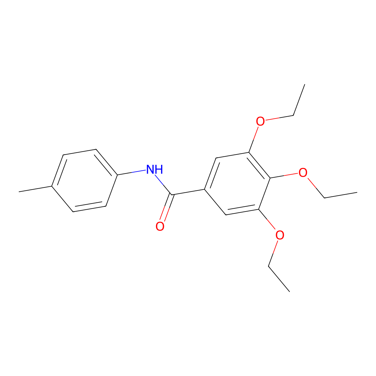 3,4,5-triethoxy-N-(4-methylphenyl)benzamide molecular structure, CAS 349400-84-6