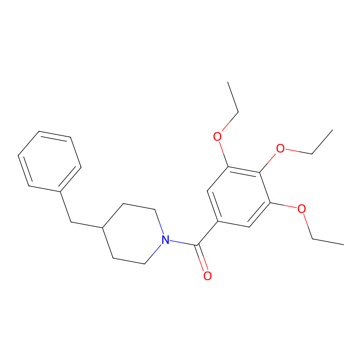 (4-Benzylpiperidin-1-yl)-(3,4,5-triethoxyphenyl)methanone molecular structure, CAS 349400-87-9