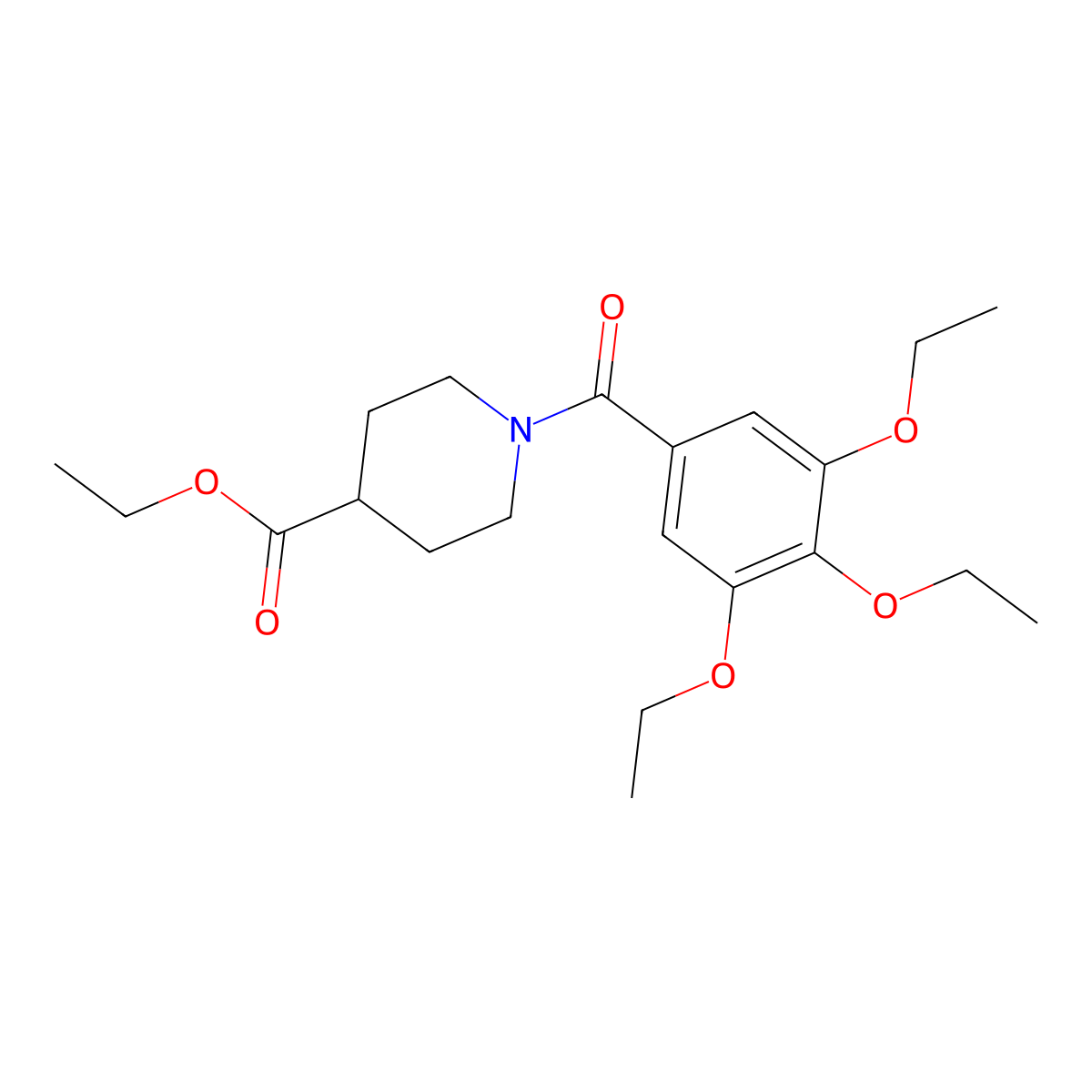 Ethyl 1-(3,4,5-triethoxybenzoyl)-4-piperidinecarboxylate molecular structure, CAS 349400-88-0