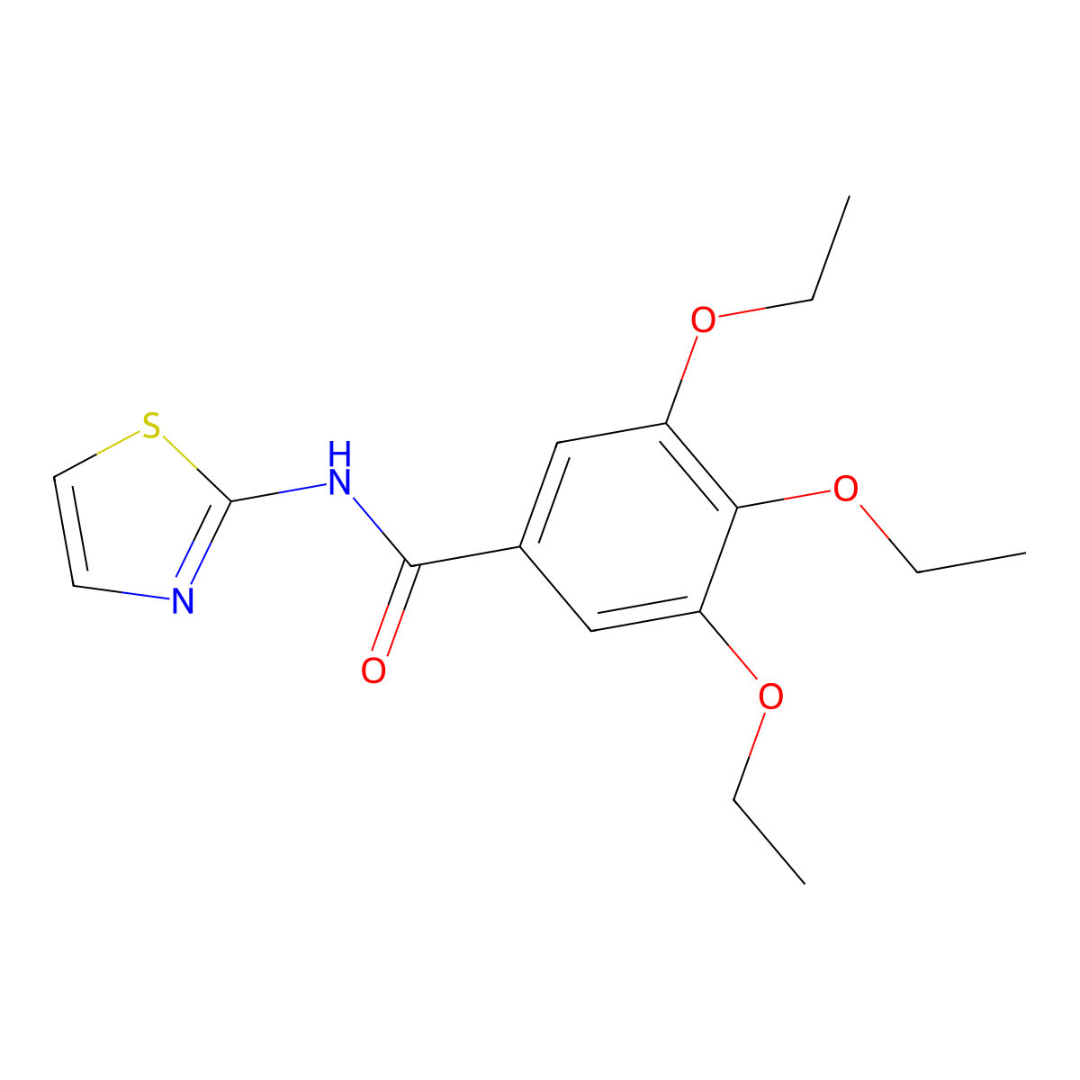 3,4,5-triethoxy-N-(1,3-thiazol-2-yl)benzamide molecular structure, CAS 349400-89-1