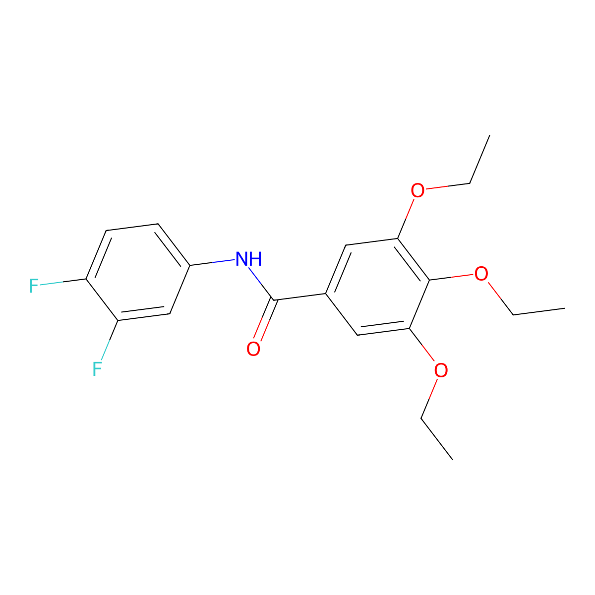 N-(3,4-difluorophenyl)-3,4,5-triethoxybenzamide molecular structure, CAS 349400-96-0