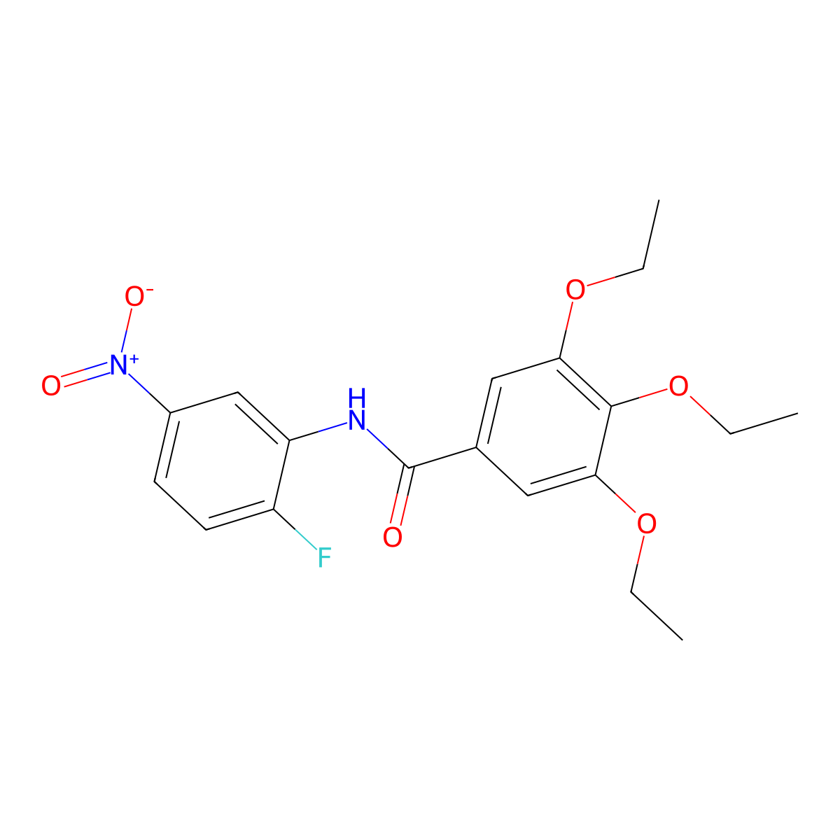 3,4,5-triethoxy-N-(2-fluoro-5-nitrophenyl)benzamide molecular structure, CAS 349400-97-1