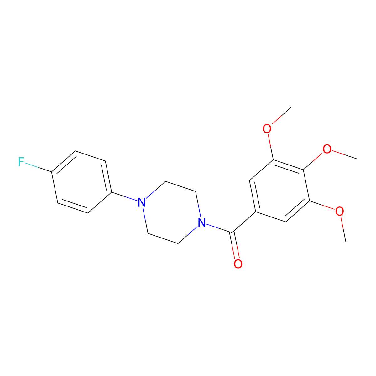 1-(4-Fluorophenyl)-4-(3,4,5-trimethoxybenzoyl)piperazine molecular structure, CAS 349401-00-9