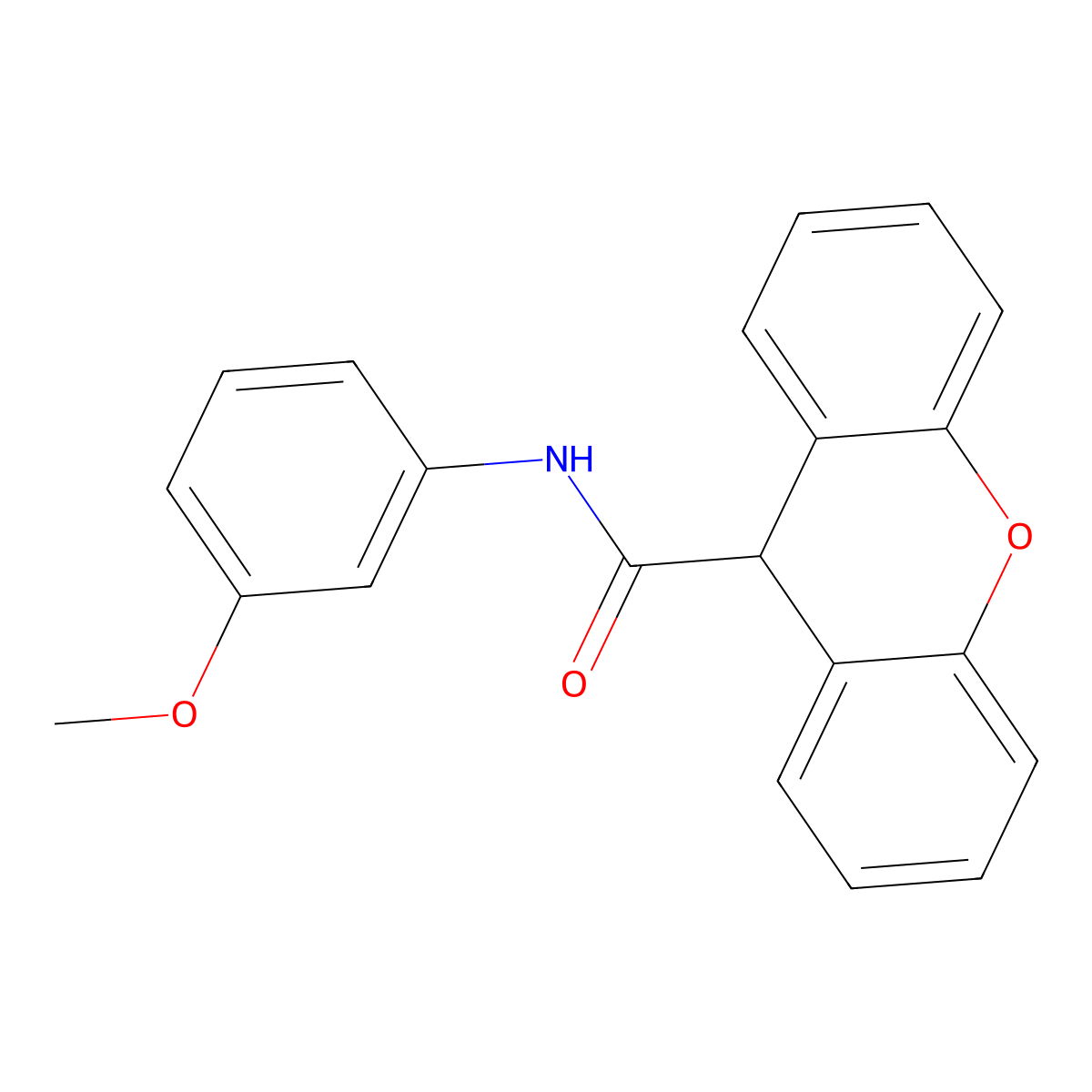 N-(3-methoxyphenyl)-9H-xanthene-9-carboxamide molecular structure, CAS 349401-10-1