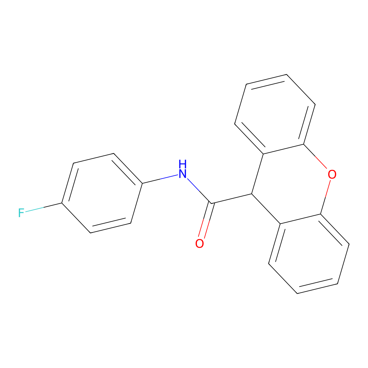 N-(4-fluorophenyl)-9H-xanthene-9-carboxamide molecular structure, CAS 349401-11-2