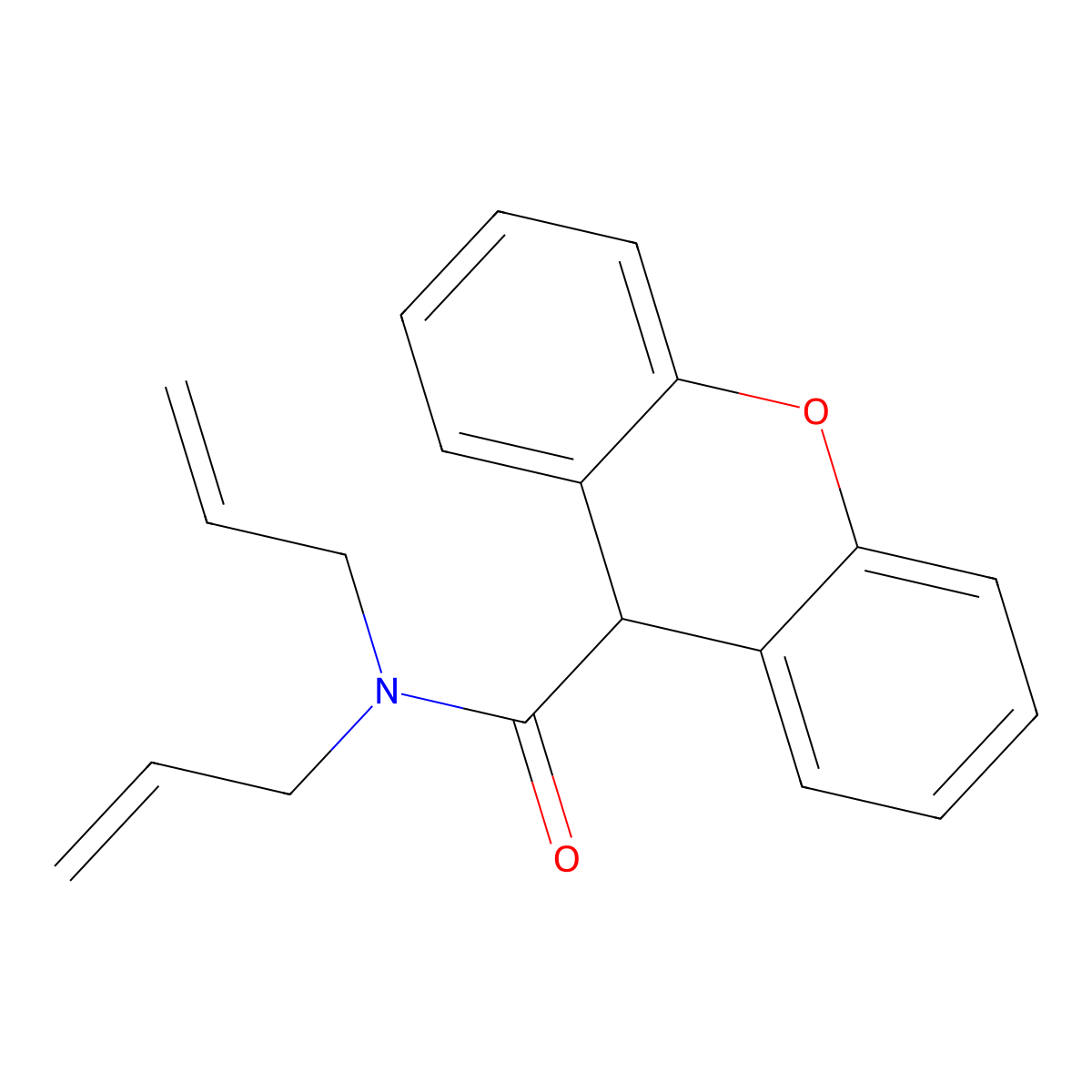 N,N-bis(prop-2-enyl)-9H-xanthene-9-carboxamide molecular structure, CAS 349401-16-7
