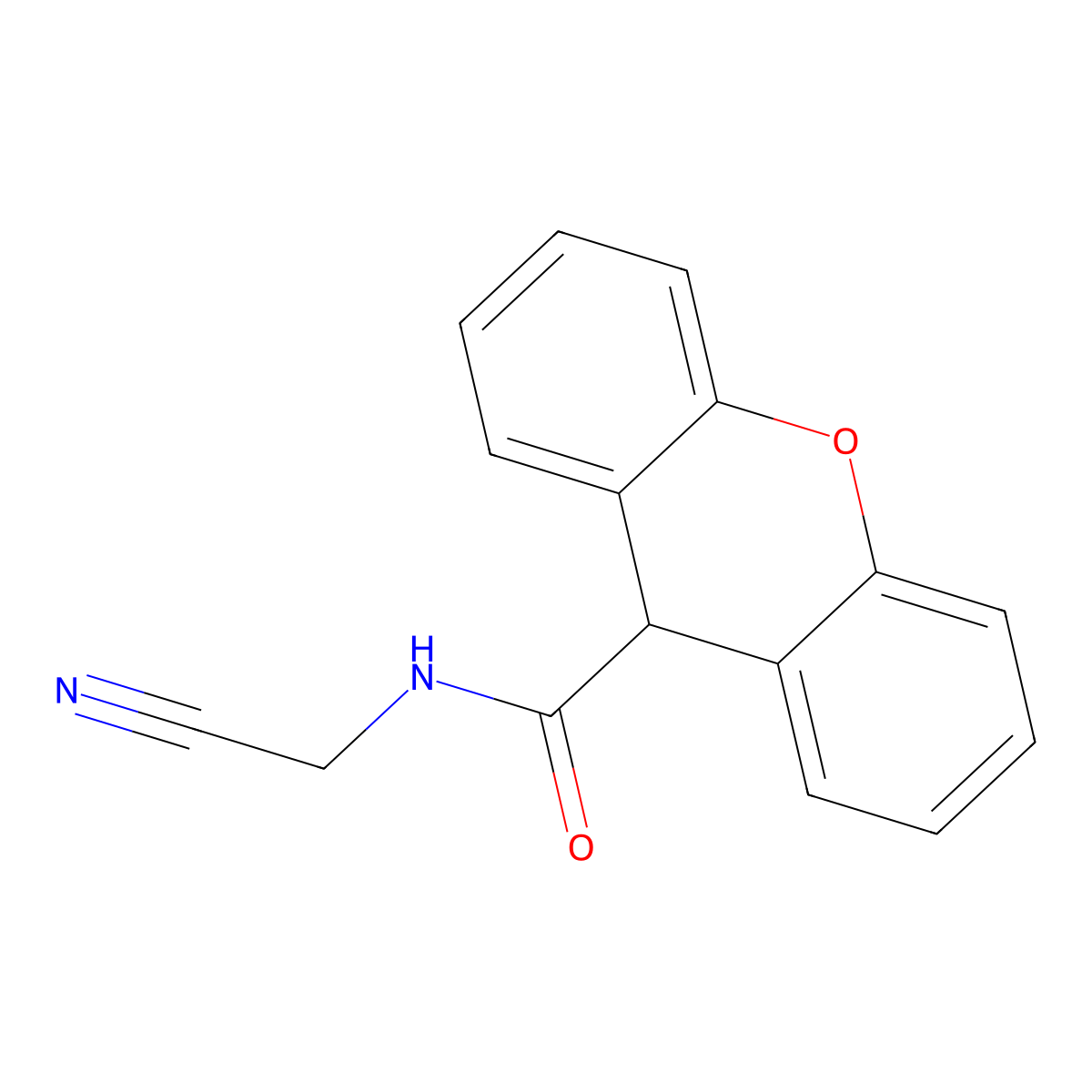N-(cyanomethyl)-9H-xanthene-9-carboxamide molecular structure, CAS 349401-17-8