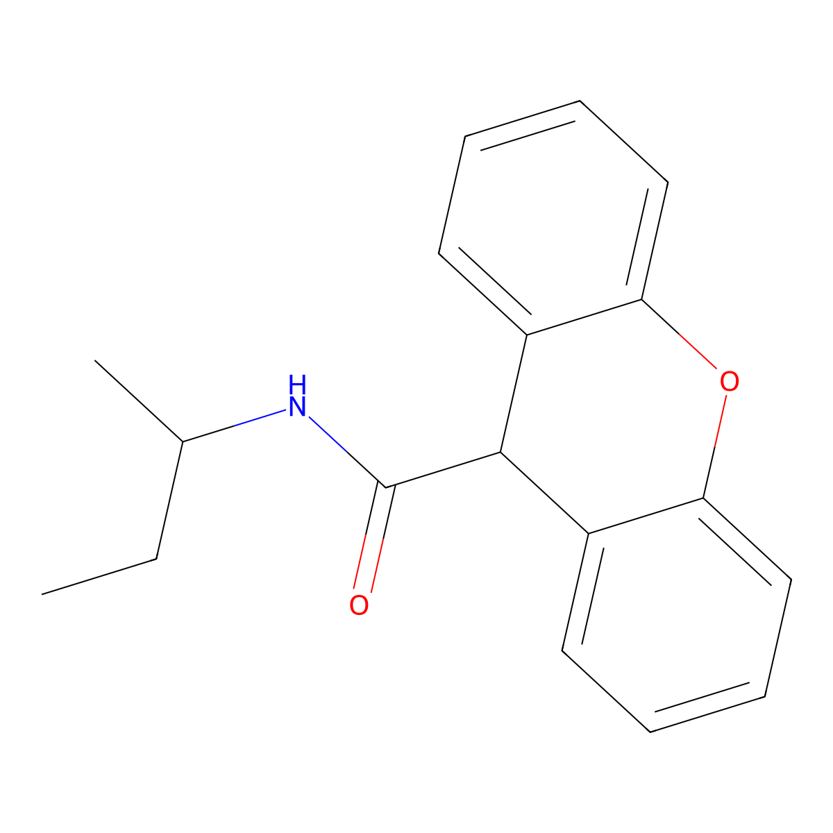 N-butan-2-yl-9H-xanthene-9-carboxamide molecular structure, CAS 349401-20-3