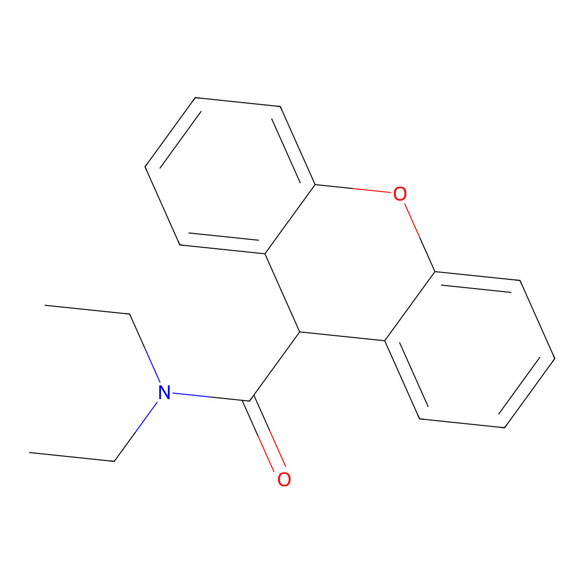 N,N-diethyl-9H-xanthene-9-carboxamide molecular structure, CAS 349401-23-6