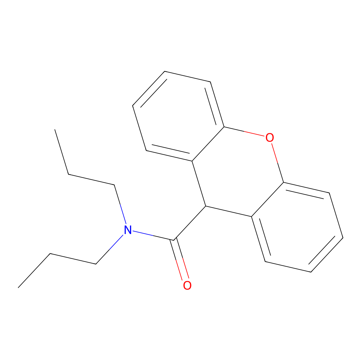 N,N-dipropyl-9H-xanthene-9-carboxamide molecular structure, CAS 349401-24-7