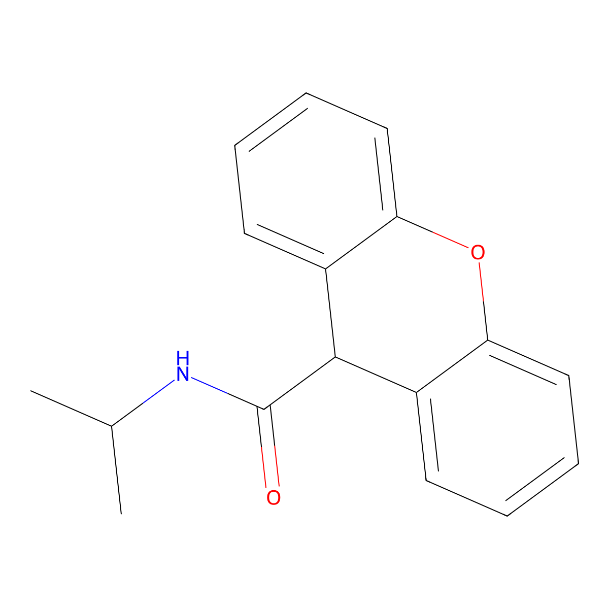 N-propan-2-yl-9H-xanthene-9-carboxamide molecular structure, CAS 349401-27-0