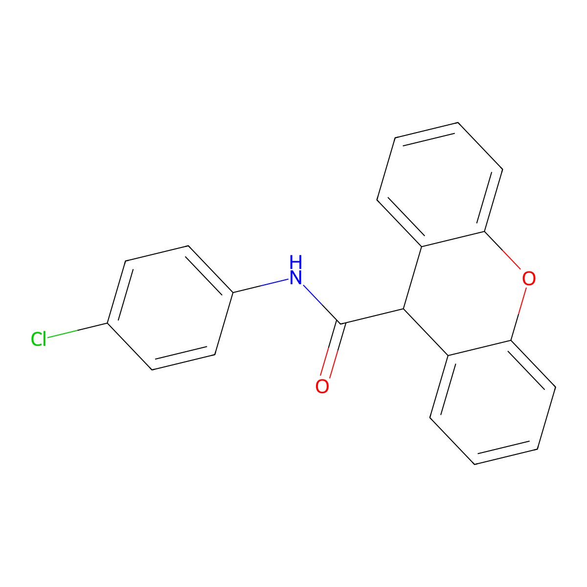 N-(4-chlorophenyl)-9H-xanthene-9-carboxamide molecular structure, CAS 349401-29-2