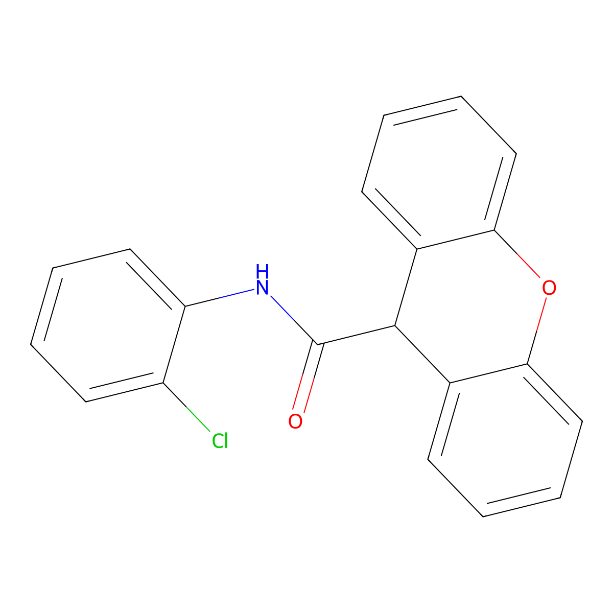 N-(2-chlorophenyl)-9H-xanthene-9-carboxamide molecular structure, CAS 349401-31-6