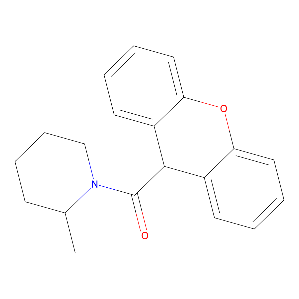 (2-methylpiperidin-1-yl)(9H-xanthen-9-yl)methanone molecular structure, CAS 349401-33-8