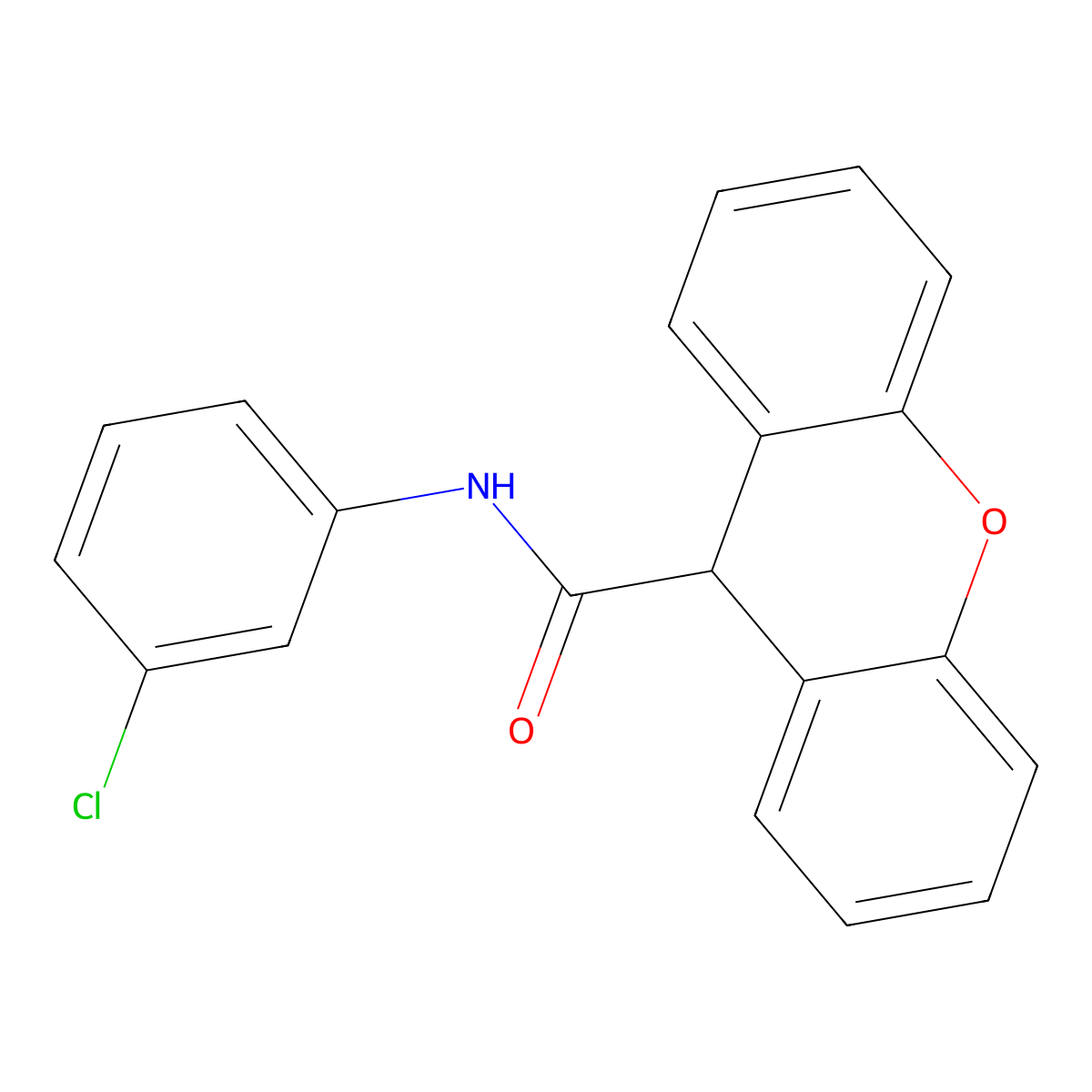 N-(3-chlorophenyl)-9H-xanthene-9-carboxamide molecular structure, CAS 349401-34-9