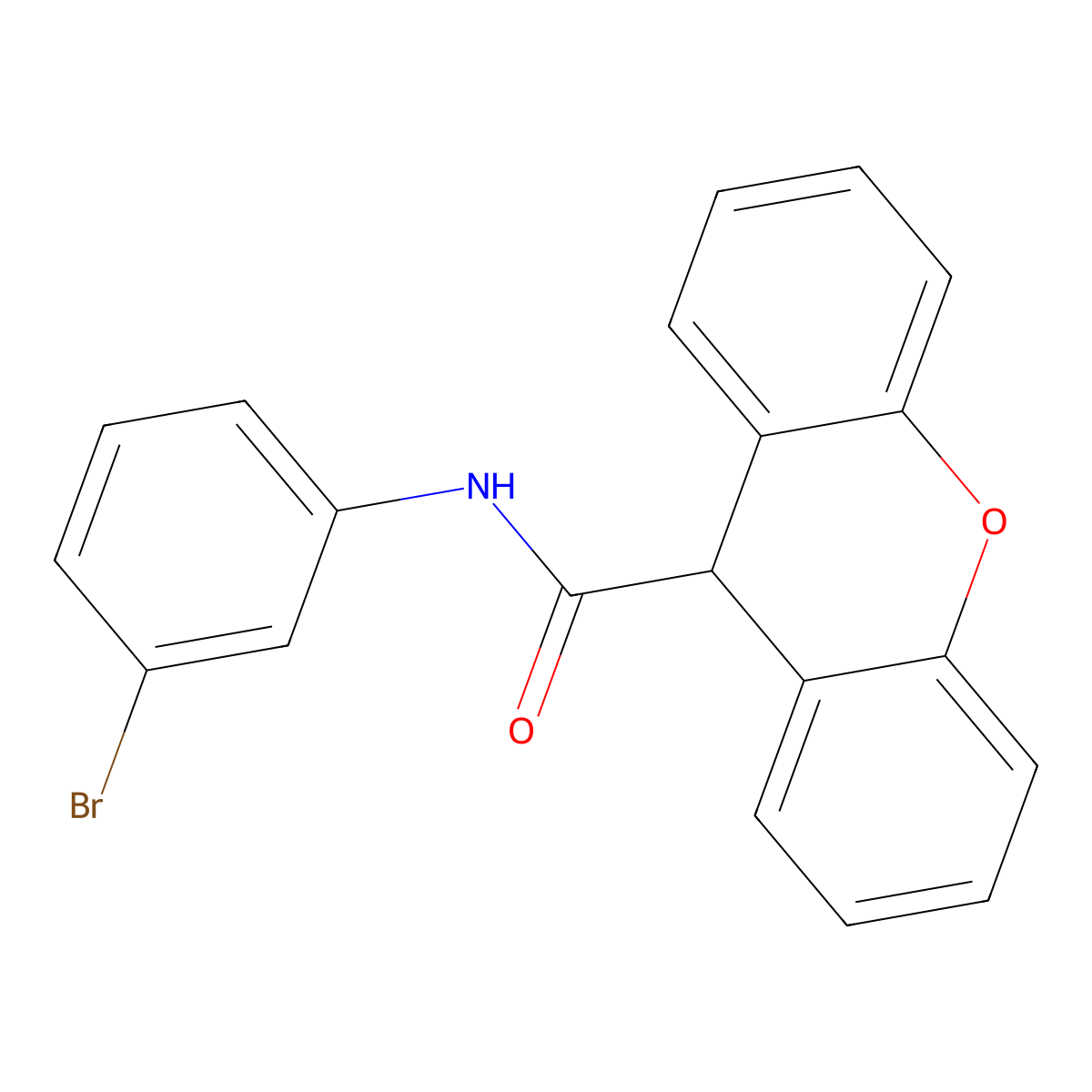 N-(3-bromophenyl)-9H-xanthene-9-carboxamide molecular structure, CAS 349401-36-1