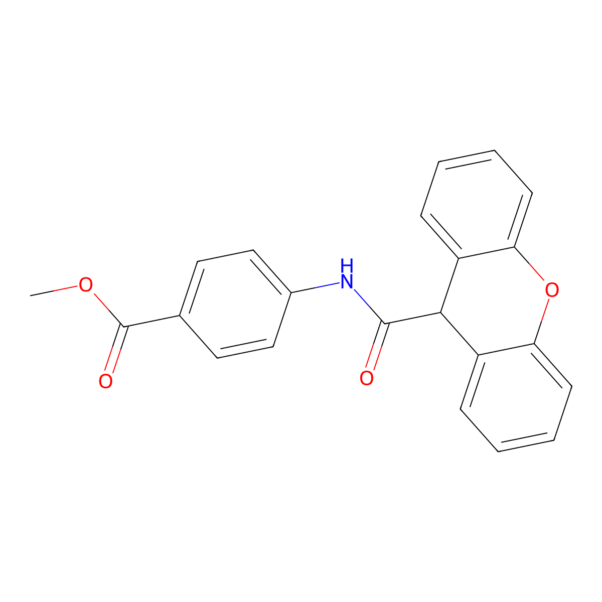 methyl 4-[(9H-xanthen-9-ylcarbonyl)amino]benzoate molecular structure, CAS 349401-37-2