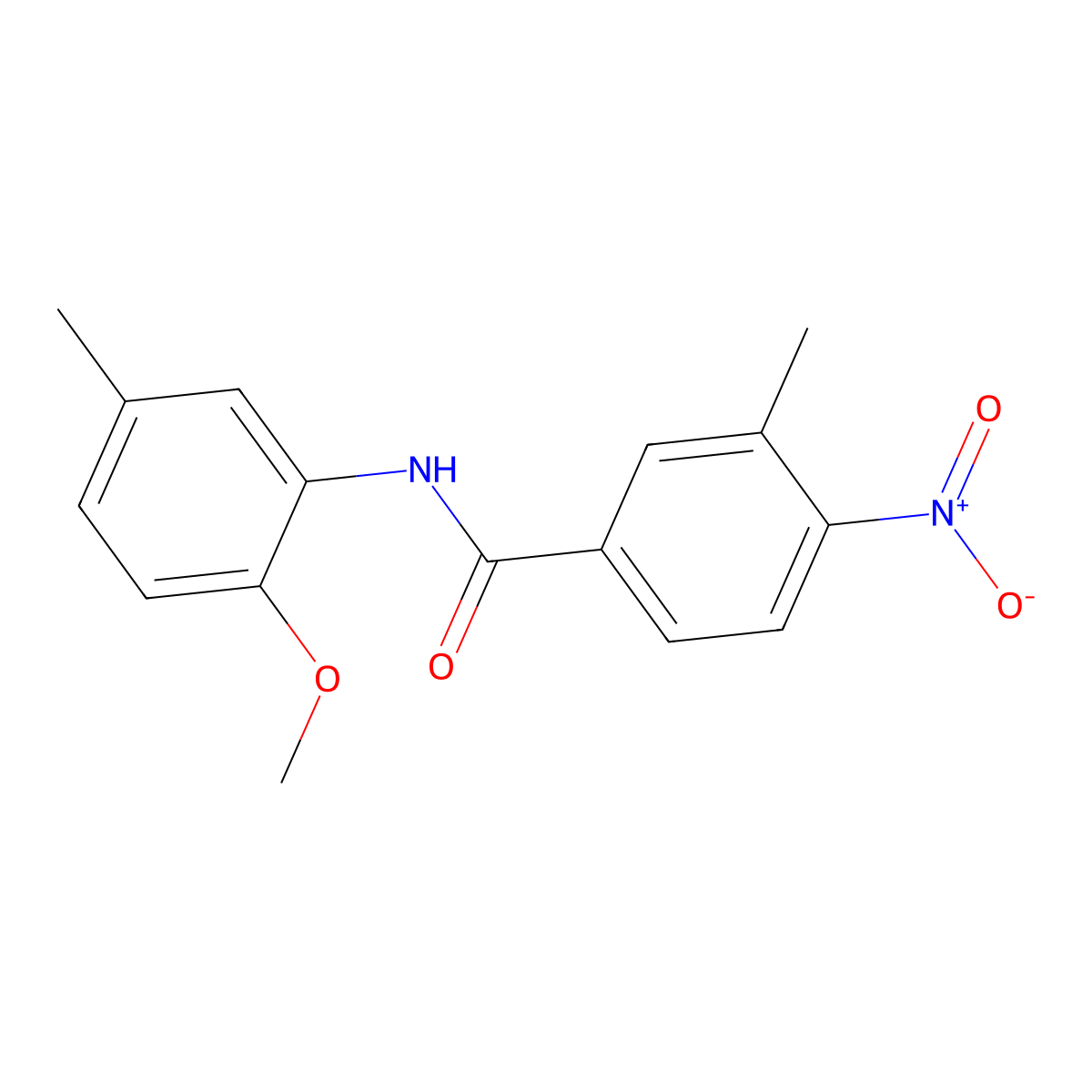 N-(2-methoxy-5-methylphenyl)-3-methyl-4-nitrobenzamide molecular structure, CAS 349401-62-3