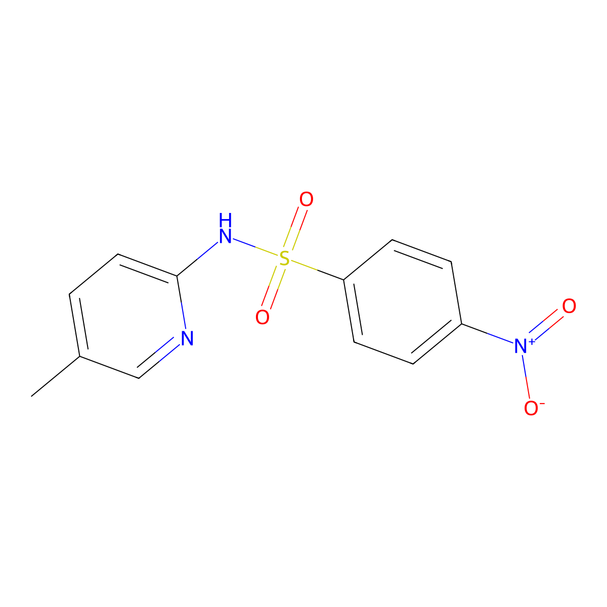 N-(5-methylpyridin-2-yl)-4-nitrobenzenesulfonamide molecular structure, CAS 349401-65-6