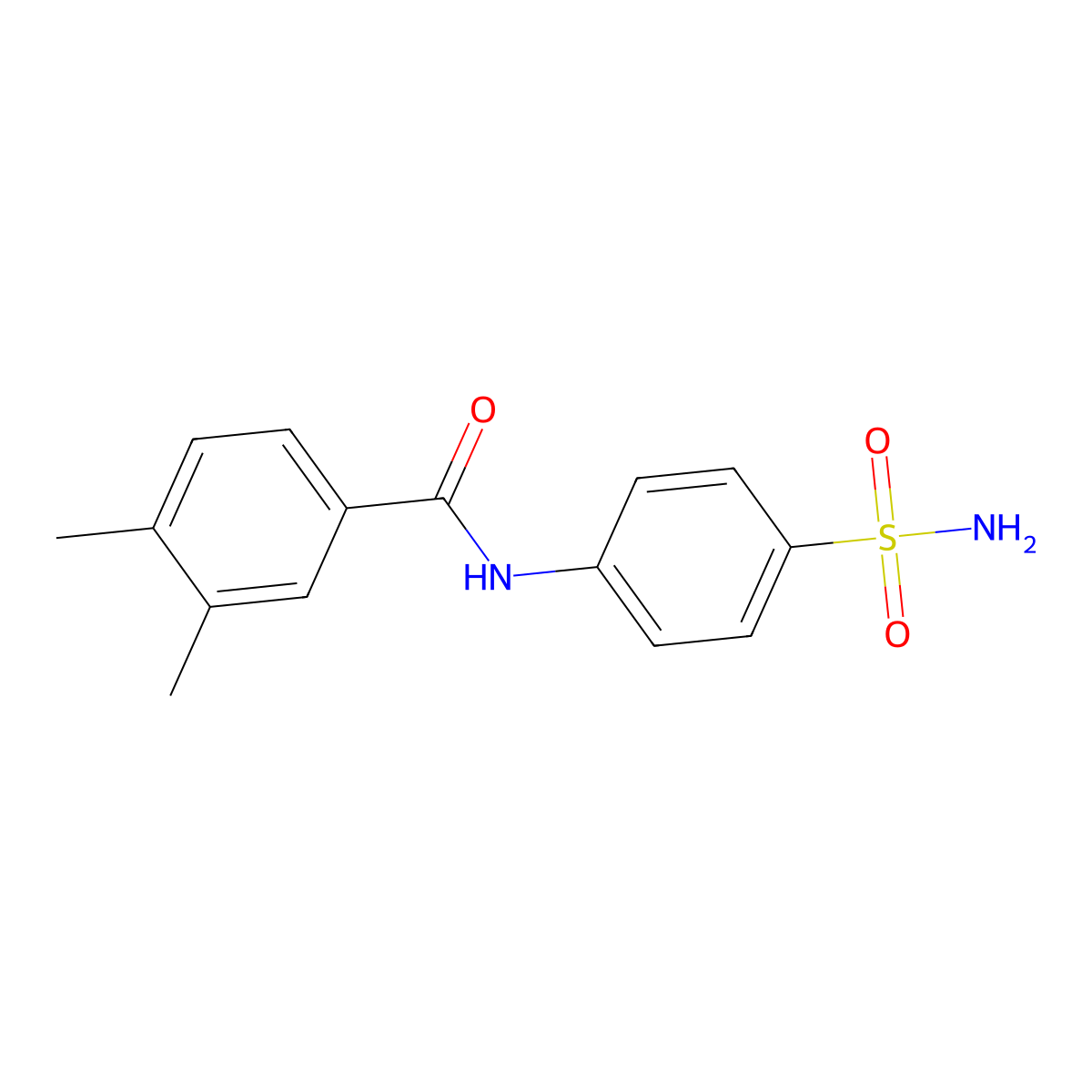 3,4-dimethyl-N-(4-sulfamoylphenyl)benzamide molecular structure, CAS 349401-75-8