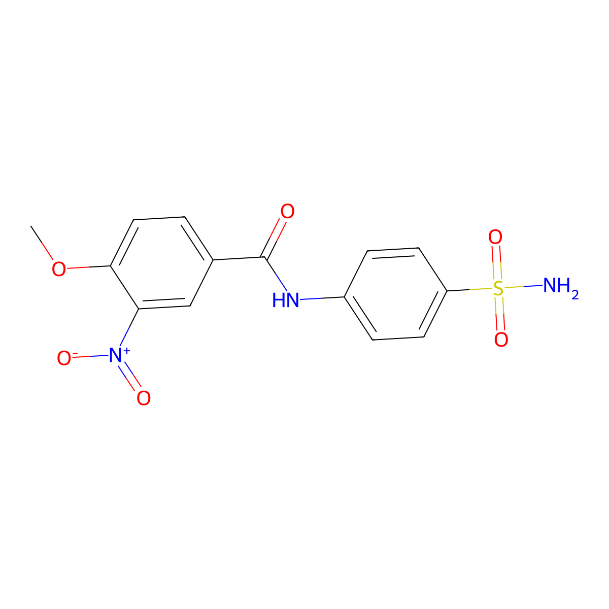 4-methoxy-3-nitro-N-(4-sulfamoylphenyl)benzamide molecular structure, CAS 349401-76-9