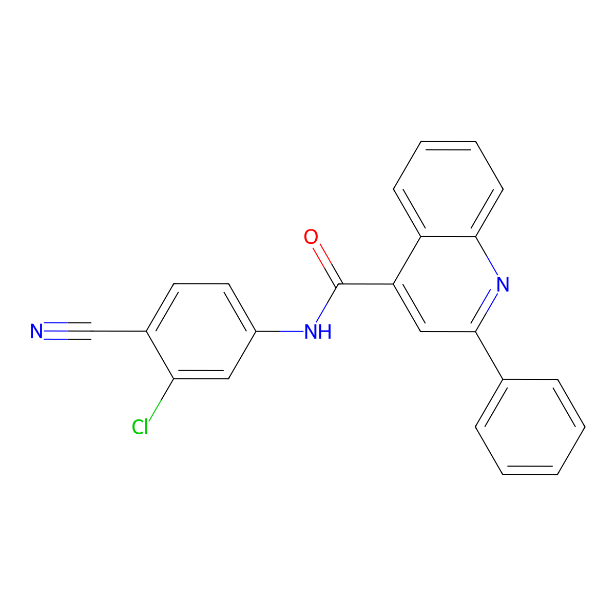 N-(3-chloro-4-cyanophenyl)-2-phenylquinoline-4-carboxamide molecular structure, CAS 349401-87-2