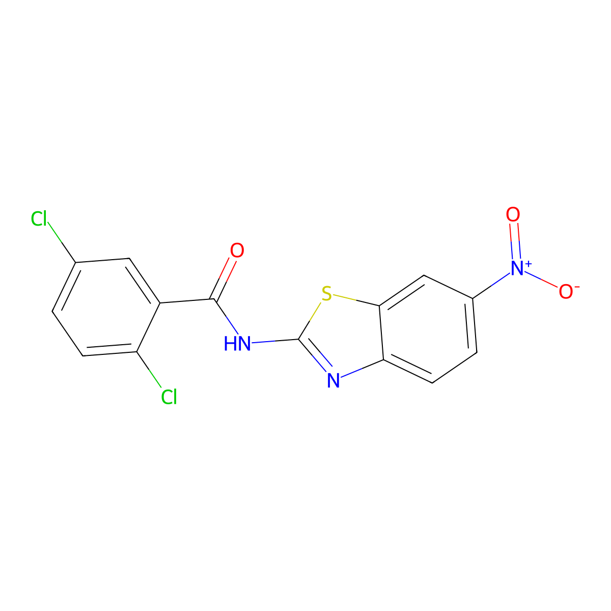 2,5-dichloro-N-(6-nitro-1,3-benzothiazol-2-yl)benzamide molecular structure, CAS 349401-90-7