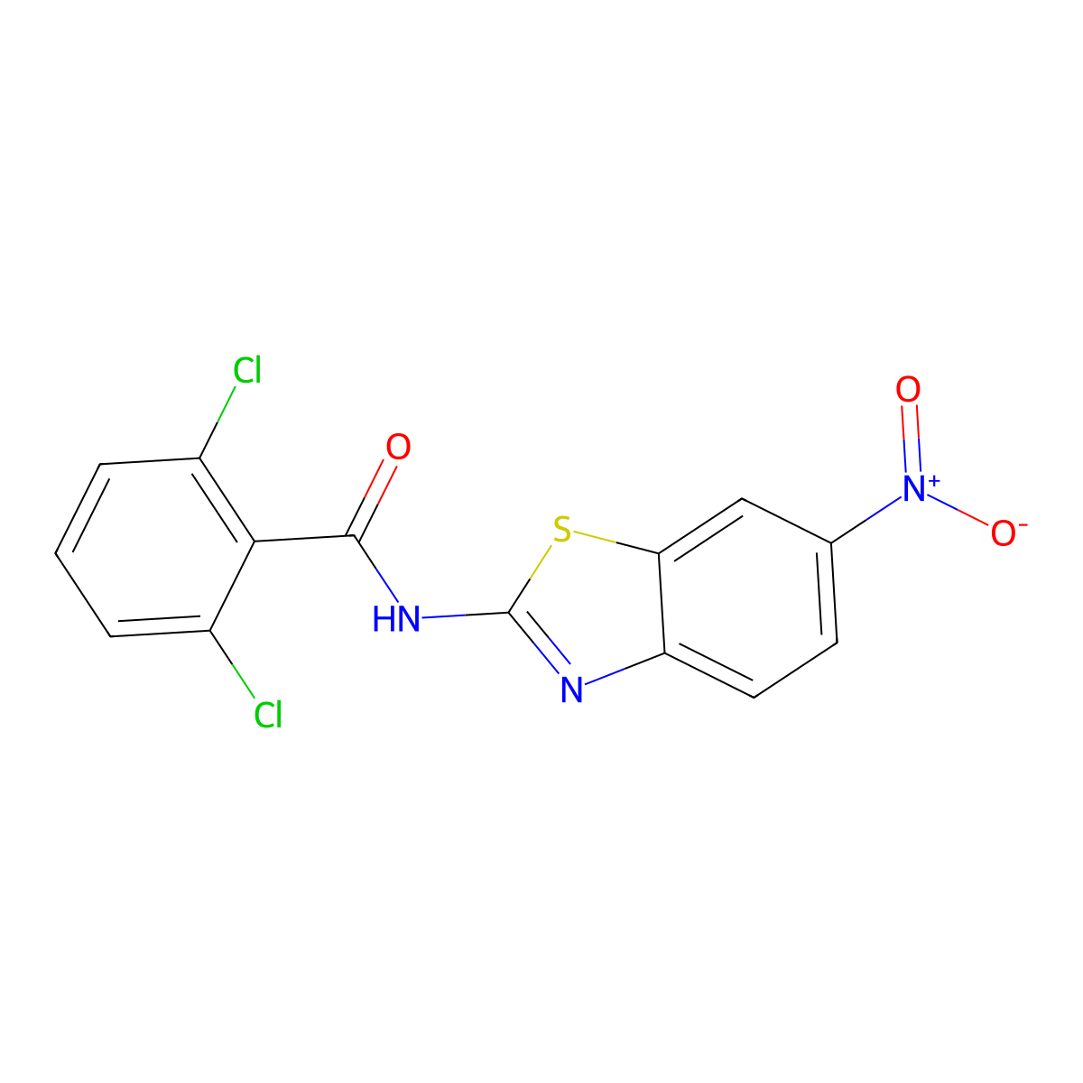2,6-dichloro-N-(6-nitro-1,3-benzothiazol-2-yl)benzamide molecular structure, CAS 349401-91-8