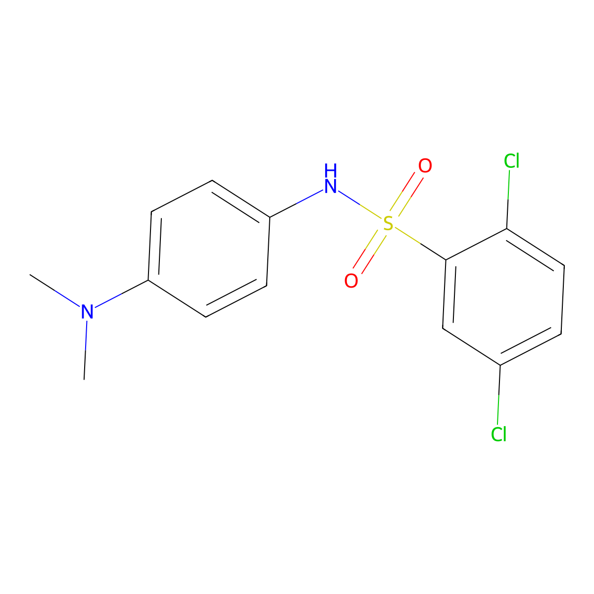 2,5-dichloro-N-[4-(dimethylamino)phenyl]benzenesulfonamide molecular structure, CAS 349402-01-3